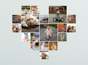 Create Your Heart-Shaped Child Photo Collage on Acrylic Create Your Heart-Shaped Child Photo Collage on Acrylic