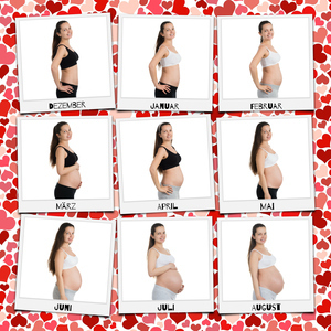 Create Your Custom Pregnancy Belly Collage - 9 Month Polaroid Style Create Your Custom Pregnancy Belly Collage - 9 Month Polaroid Style