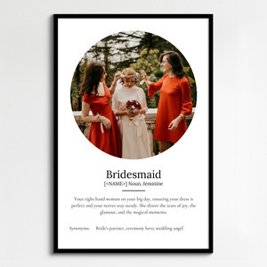 Create a Personalized Bridesmaid Definition Poster: Customize Photos & Text