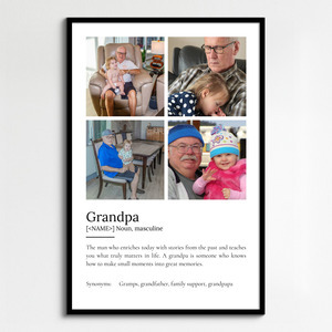 Create Your Personalized "Grandpa" Definition Poster - Add Photos & Custom Text