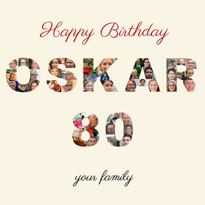 Create a Personalized Birthday Photo Collage with Custom Name & Number Create a Personalized Birthday Photo Collage with Custom Name & Number