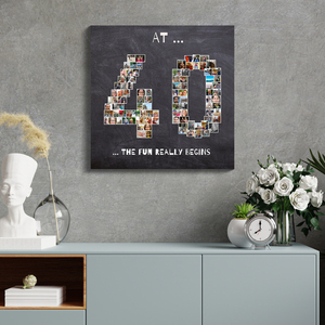 Create Your Custom 40th Birthday Photo Collage - Personalize with Pics & Fun Quotes Create Your Custom 40th Birthday Photo Collage - Personalize with Pics & Fun Quotes