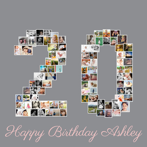Create a Custom '20' Photo Collage for Birthdays & Anniversaries - Unique Gift Create a Custom '20' Photo Collage for Birthdays & Anniversaries - Unique Gift