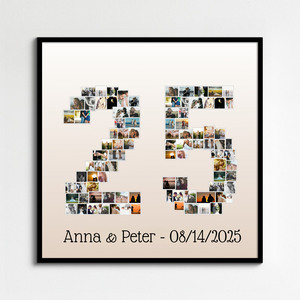 Custom Number Photo Collage Poster – Personalize Your Milestone Gift Custom Number Photo Collage Poster – Personalize Your Milestone Gift