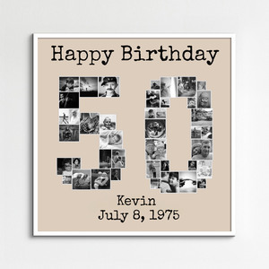 Custom Number Photo Collage Poster – Personalize Your Milestone Gift Custom Number Photo Collage Poster – Personalize Your Milestone Gift