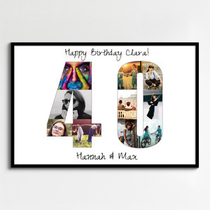 Custom Number Photo Collage Poster – Personalize Your Milestone Gift Custom Number Photo Collage Poster – Personalize Your Milestone Gift