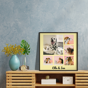 "Create Your Stylish Dog Photo Collage with Personalized Text" "Create Your Stylish Dog Photo Collage with Personalized Text"