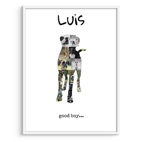 Create Your Custom Boxer Silhouette Photo Collage - Personalize with Text & Colors