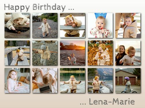 Create a Birthday Acrylic Photo Grid for Lena-Marie