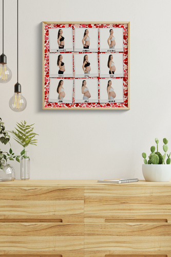 Create Your Custom Pregnancy Belly Collage - 9 Month Polaroid Style