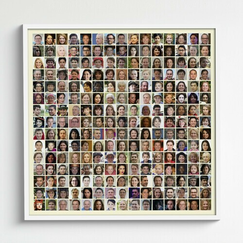 photo collage with more than two hundred photos faces