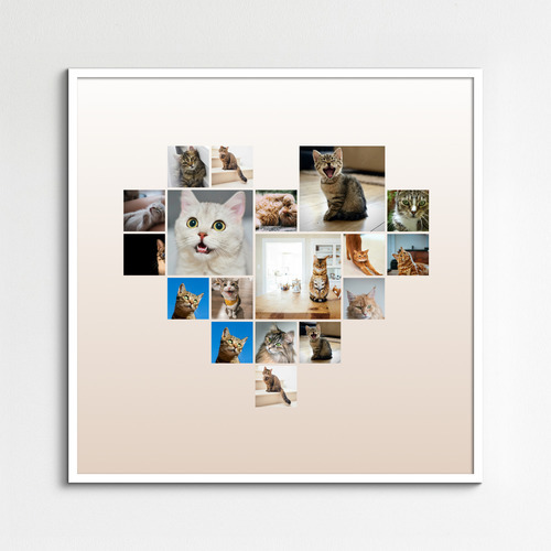 Cat Heart Photo Collage - Create yours now, add your cat's name or custom text