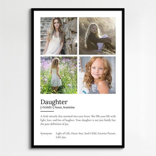 Create Your Own: Personalized Daughter Definition Poster with Photo
