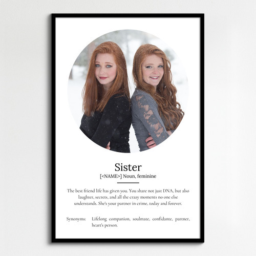 Create Your Personalized Sister Definition Poster – Add Up to 9 Photos