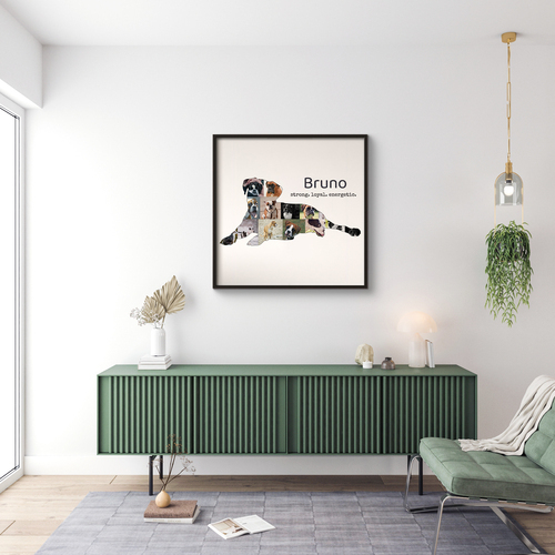 Create Your Custom Boxer Silhouette Photo Collage - Personalize with Text & Colors