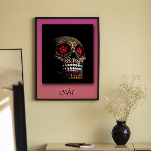 Create Your Own Artistic Skull Photo Poster - Personalized with Text and Colors