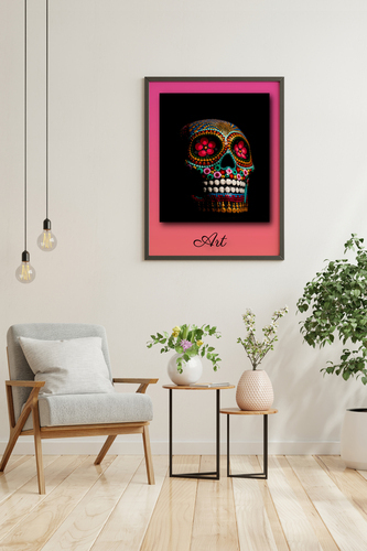 Create Your Own Artistic Skull Photo Poster - Personalized with Text and Colors