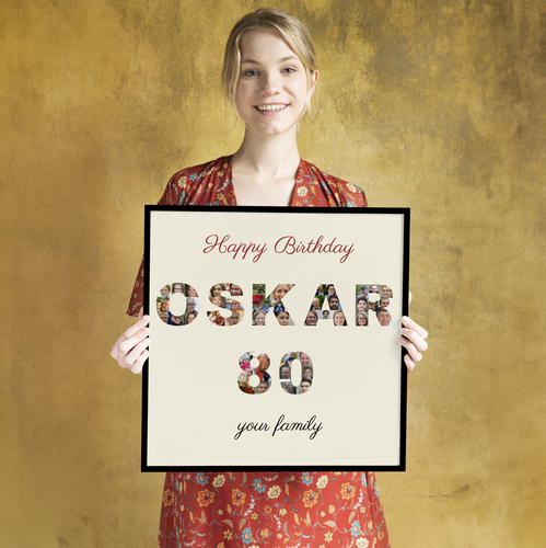 Create a Personalized Birthday Photo Collage with Custom Name & Number