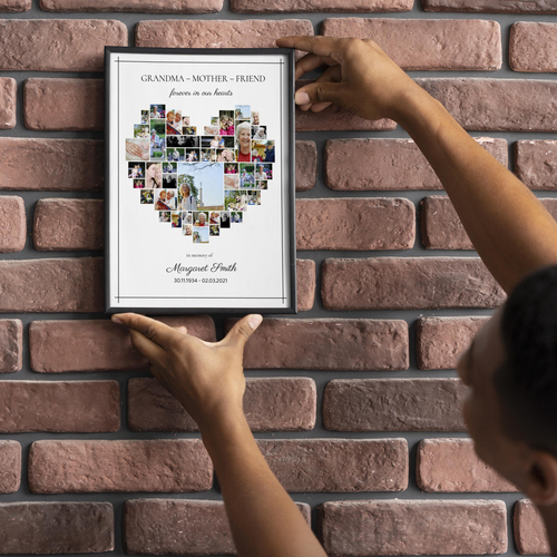 Create a Heart-Shaped Memorial Photo Collage for a Loved One