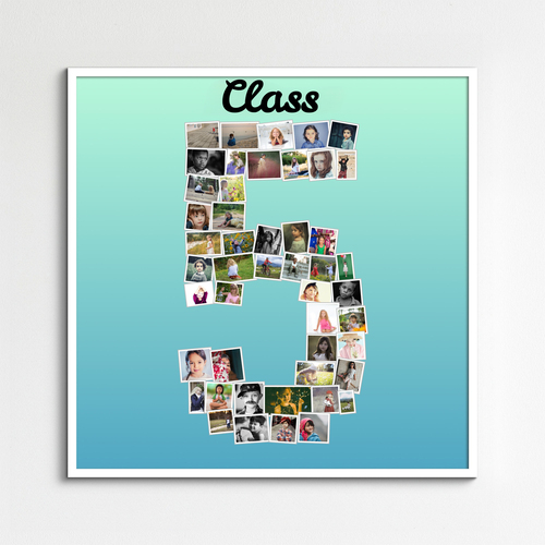 Create a Unique Number '5' Photo Collage - Perfect for Memorable Gifts!