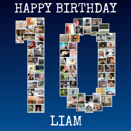 Personalize Your '10' Photo Collage for Special Anniversaries & Milestones!