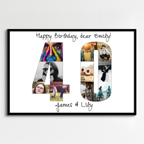 Create a Stunning '40' Photo Collage - Perfect Gift for Special Occasions!