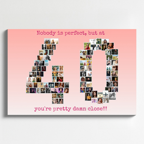 Create a Stunning '40' Photo Collage - Perfect Gift for Special Occasions!