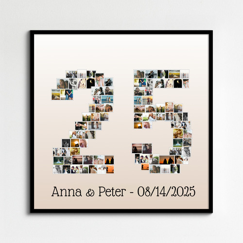 Custom Number Photo Collage Poster – Personalize Your Milestone Gift
