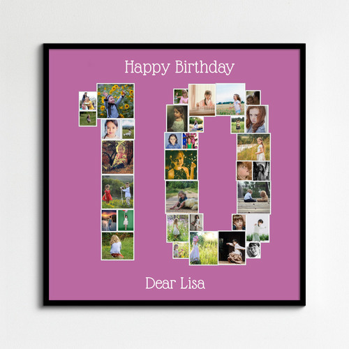 Custom Number Photo Collage Poster – Personalize Your Milestone Gift