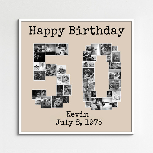 Custom Number Photo Collage Poster – Personalize Your Milestone Gift