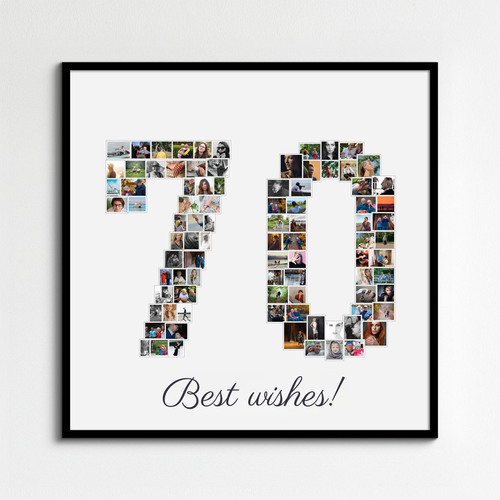 Custom Number Photo Collage Poster – Personalize Your Milestone Gift