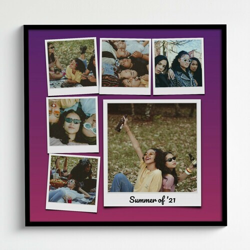 Colorful Photo Collage with Polaroid Pictures and Great Background