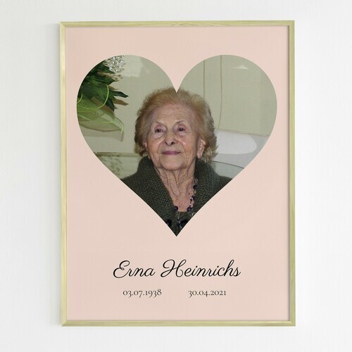 Portrait as heart for burial