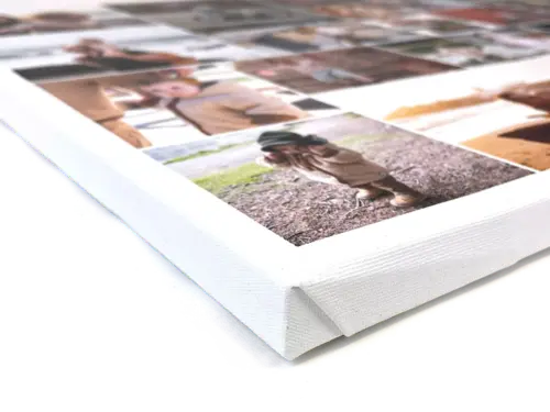 Photo collage on canvas