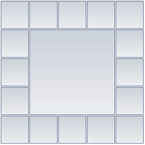 Photo collage template with a large image in the center